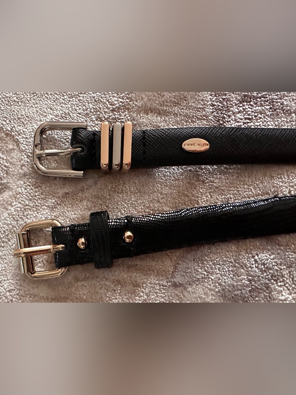 2 Black Belts Bundle – Ann Taylor Leather & Anne Klein – Size S